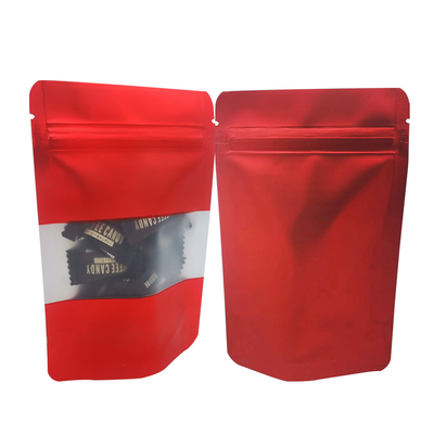 Beli Food Grade Red Aluminium Foil Stand Up Bag dengan Jendela persegi panjang dengan Zipper online manufacture