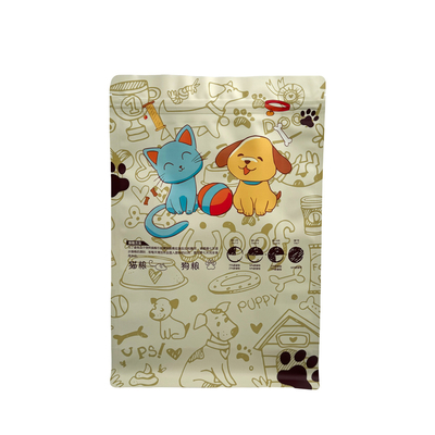Beli Custom Premium 1.0kg Zip Lock Pet Dog Pet Cat Food Quad Seal Flat Bottom Bag Storage Packaging Bag online manufacture