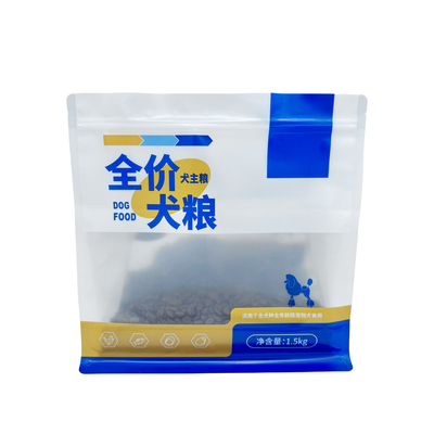 Beli 1.5kg Custom One Side Matte Clear One Side Aluminium Foil Linered Pet Dog Food Trial Bags dengan Flat Bottom Zipper yang Ditutup Kembali online manufacture