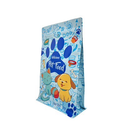 Beli 1.0kg Custom Blue Matte Pet Dog Product Food Packaging Bags Stand Up Flat Bottom Side Gusset Bags dengan Ziplock online manufacture