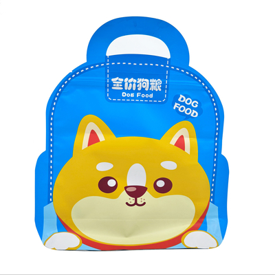 Beli Tas Sekolah Biru yang Cantik Bentuk Datar Bagian Bawah Kantong Besar Makanan Kucing Permen Kemasan Dengan Handle Dan Zipper online manufacture