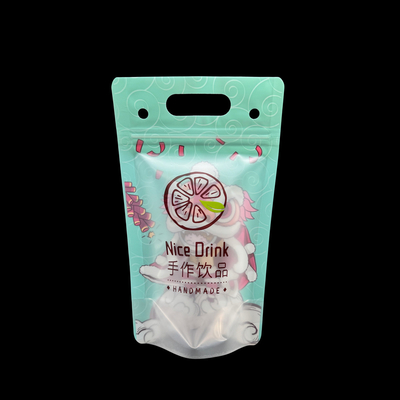 Beli Plastik yang dapat digunakan kembali kantong minuman transparan satu sisi dengan lubang jerami dan lubang gantung untuk orang dewasa Fit smoothie es minuman buah online manufacture