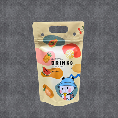 Beli 500 ml Custom Design Summer Iced Cold Drink Bag Bags dengan Zipper Bagian Bawah Berdiri dan Lubang Gantung untuk Pesta Ulang Tahun online manufacture