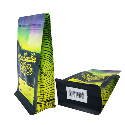 Beli 340 gram 12oz Matte Flat Bottom Side Gusset Tas Kopi dengan Katup dan Zipper Depan online manufacture