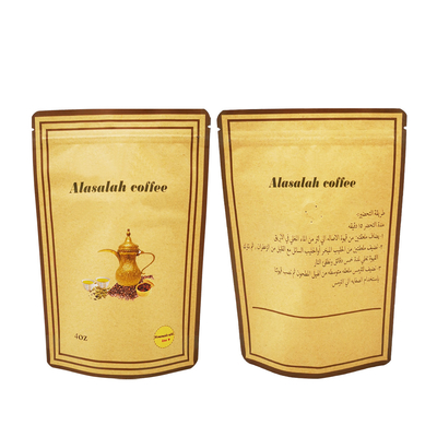 Beli Custom Deisgn 250g foil dilapisi Kraft Paper berdiri tas kopi dengan katup untuk biji kopi / bubuk online manufacture