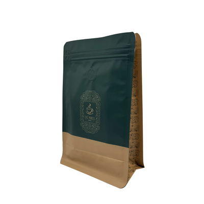 Beli Custom Printed 250 G AL Foil Linered Flat Bottom Coffee Bawith Front Zipper Dan 1 Way Valve Untuk Biji Kopi Coffee Powder online manufacture