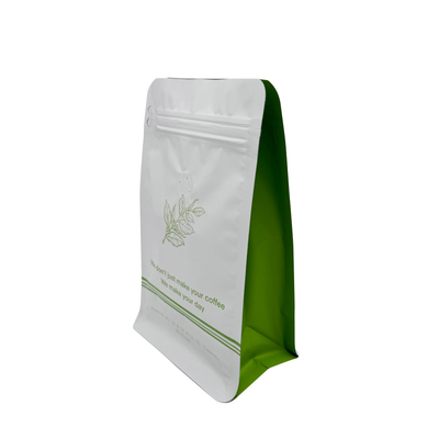 Beli 250g Flat Box Square Bottom Coffee Bag Dengan Valve And Rip Zip Luxury Matte White Aluminium Foil Lapisan online manufacture