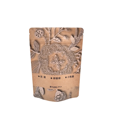 Beli Zipper Top Kraft Custom Compostable Packaging Heat Seal Bags Stand Up Biodegradable Bags Untuk Pengemasan Snack Makanan Kering online manufacture
