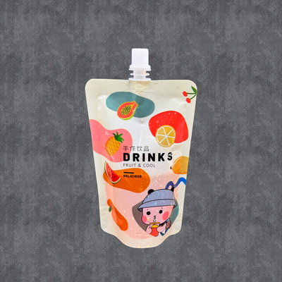 Beli Plastik Daur Ulang Cetak Glossy Spouted Stand Up Bag Packaging Untuk Minuman Dingin online manufacture