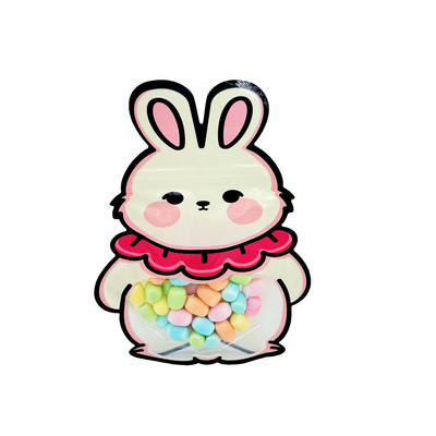 Beli Custom Lovely Rabbit Die-cutting Shape Stand Up Window Pouch Bags dengan Zipper untuk Anak-anak Snacks Food Packaging online manufacture