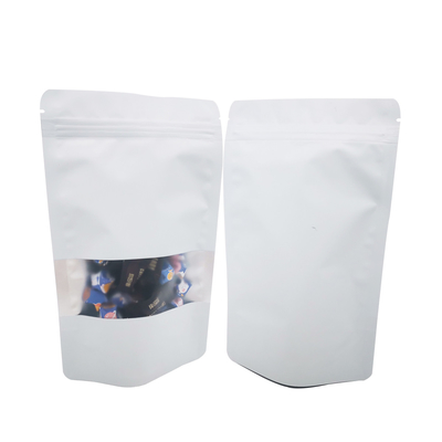 Beli Permukaan Matte Putih Biasa Digunakan Kembali Kantong Stand Up Mylar untuk Pengemasan Penyimpanan Makanan dengan Ziplock dan Jendela yang Dapat Dikunci Kembali online manufacture