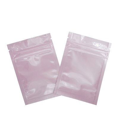 Beli Custom Printed Smell Proof Light-proof Pink Flat Resealable Mylar Bags Foil Bag dengan Zipper untuk Makanan, Masker Wajah online manufacture