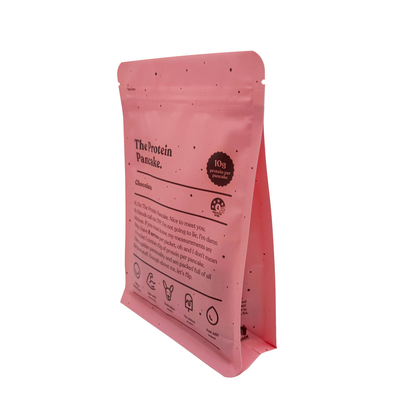 Beli Custom Pink Recyclable EVOH Box bottom pouches untuk kemasan protein pancake kemasan makanan online manufacture