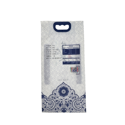 Beli 2.5 KG Custom Printing Plastic 4 Side Seal Side Gusset Rice Flour Noodles Packaging Bag Food Bags dengan Handle Biru online manufacture