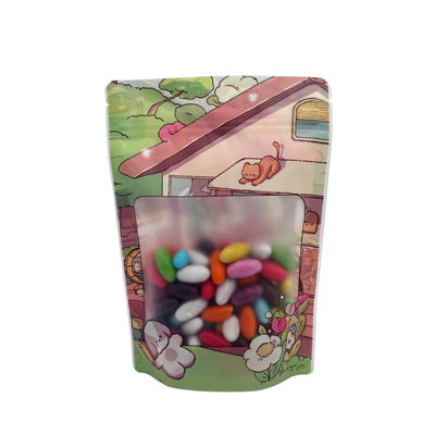 Beli FDA Daur Ulang Stand Up Bags Untuk Kemasan Makanan Dengan Jendela Dan Ziplock Desain Disesuaikan online manufacture
