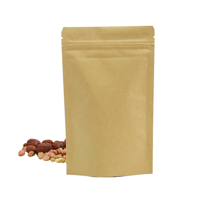 Beli Komposable Stand Up Bags Biodegradable Kraft Paper Bags With Re-sealable Zipper For Snacks Candy Packaging online manufacture