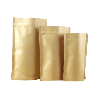 Beli Kantong Berdiri Kraft Coklat Laminasi Aluminium Foil dengan Ritsleting online manufacture