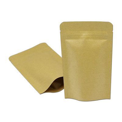 Beli Custom Light Proof Aluminium Foil Laminated Brown Kraft Paper Stand Up Bags untuk Daun Teh Kopi Biji Kemasan Makanan online manufacture