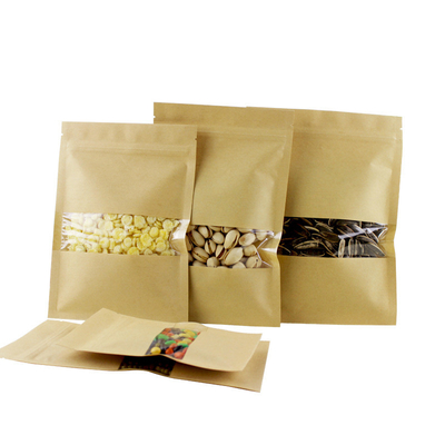 Beli Bau Proof Datar 3 Sisi Segel Kantong Dengan Jendela Jelas Dengan Ziplock Untuk Kacang Makanan Kering online manufacture