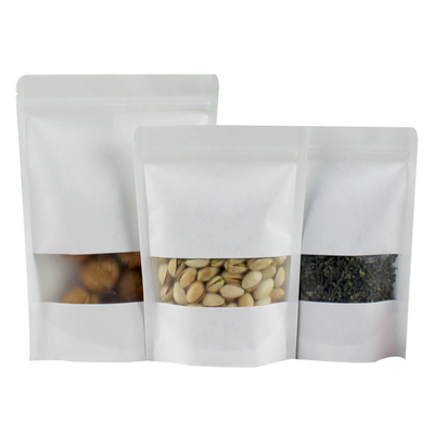 Beli Biodegradable PLA White Paper Stand Up Bags Bags Zipper yang bisa ditutup kembali 16 oz online manufacture