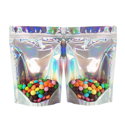 Beli 5x7 Inci Ziplock Panas disegel Holographic Resealeable Stand Up Bags untuk pesta Pengemasan Bisnis Penyimpanan Makanan online manufacture