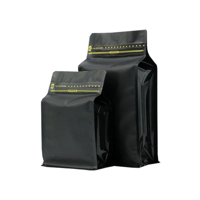 Beli 16 Oz 1 Lb Matte Black Grosir Kantong Kopi Dengan Valve Degassing Dan Sisi Ziplock Datar Bagian Bawah online manufacture