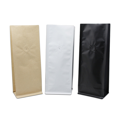Beli 0.5lb 1lb Brown Putih Hitam foil dilapisi flat bawah kantong kertas kraft dengan tin Tie penutupan dan degassing katup online manufacture