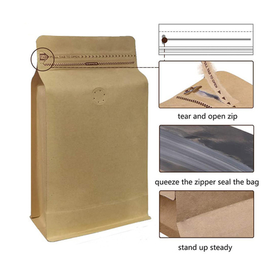 Beli Premium One Way Degassing Flat Bottom Brown Paper Bag 0.25lb 0.5lb 1lb 2lb 125g 250g 500g 1kg online manufacture
