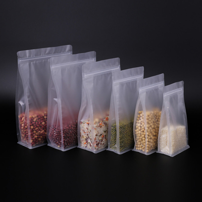 Beli Heavy Duty Matte Clear Square Bottom Stand Up Bags Bags dengan Zipper yang Bisa Ditutup Kembali untuk Makanan, Teh Bunga, Kemasan Kopi online manufacture