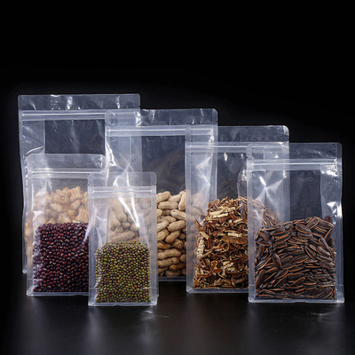 Beli Transparent Clear Flat Bottom Stand Up Bag dengan Zipper PET/PE Food Grade online manufacture