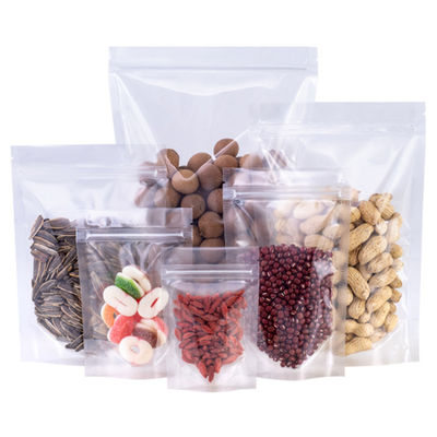 Beli Kristal bening Zipper digunakan kembali Stand Up Bags 100 MIC Untuk makanan Snack kemasan online manufacture