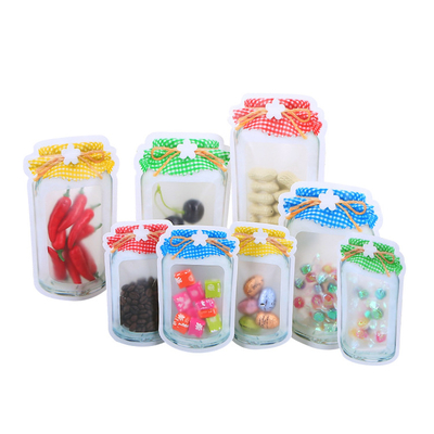 Beli Custom Printed Heat Sealable Bottle Storage Jar Bentuk kantong plastik untuk kemasan makanan online manufacture