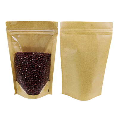 Beli Laminated Gusset Brown Kraft Paper Stand Up Bag dengan Zipper Closure Untuk Food Beans Packaging online manufacture