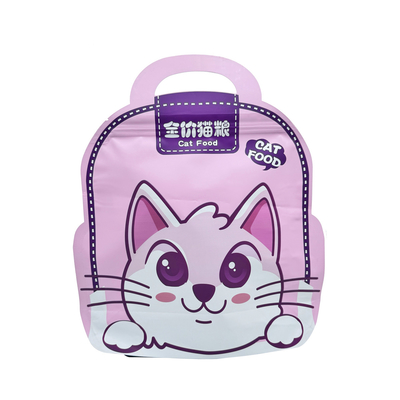 Tas Sekolah Warna Pink yang Cantik Bottom Flat Dog Food Storage Bag Cat Treat Packaging dengan Zipper Handle