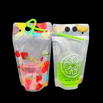 16oz Custom Alcohol Drink Bags Stand Up Zipper Reusable Drink Bag untuk Ulang Tahun Party Minuman Hadiah