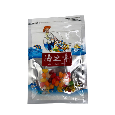Satu Sisi Perak Satu Sisi Transparan Custom Printed Mylar Bags With Ziplock Window Untuk Seafood Fishing Bait Packaging