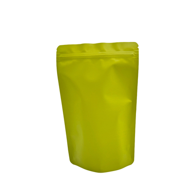 Foil berlapis Matte Green Stand Up Bag dengan Zipper untuk biji kopi Daun teh kemasan
