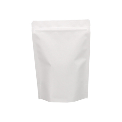 Laminasi Putih Kraft Stand Up Kantong Dengan Zipper Aluminium Foil